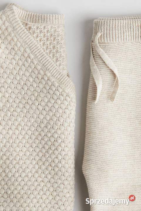 Beżowy komplet HM 68 bawełna lyocell sweterkowy Szczecin