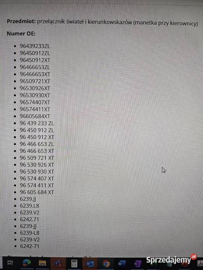 Manetka przełącznik Citroen Peugeot osobowe Zielonka