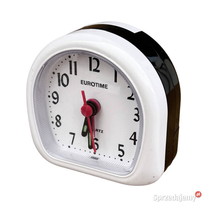 Mały białoczarny budzik elektryczny Eurotime budzik Warszawa sprzedam