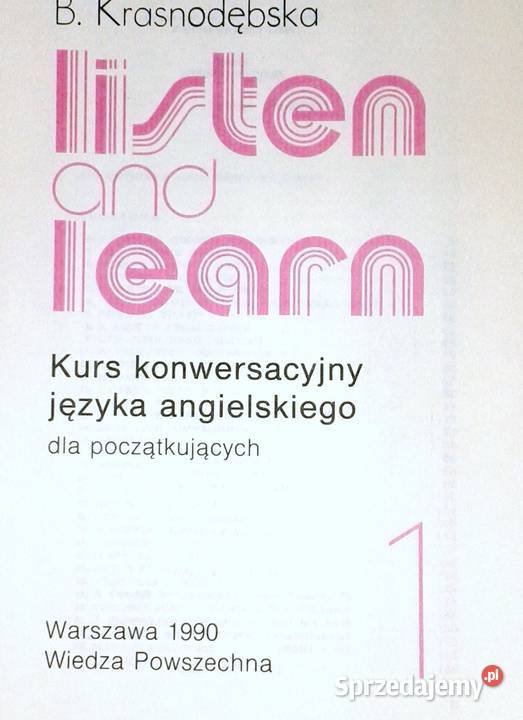 Listen and learn 1 J Smólska J Rusiecki Rok wydania 1990 lubelskie Chełm