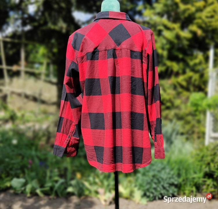 Koszula w kratę HM czerwona czarna krata 46 3XL H&M zachodniopomorskie Szczecin