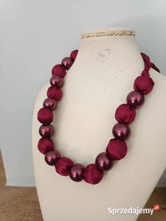 Bordowe korale naszyjnik Białystok