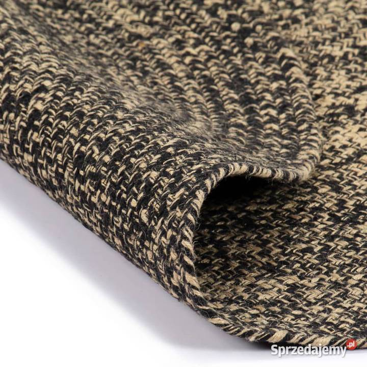 vidaXL Ręcznie wykonany dywan juta czarny i Warszawa