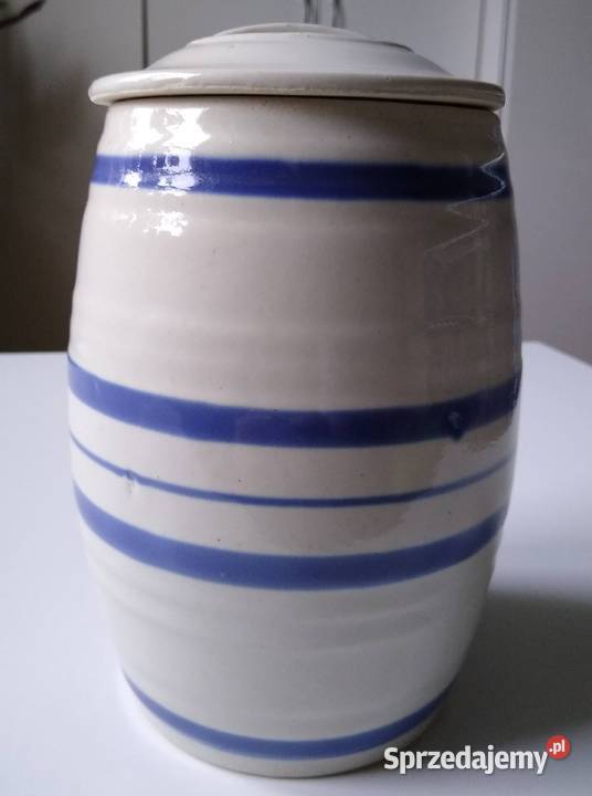 Pojemnik Baryłka Beczka Ceramika z Pokrywką Gdańsk