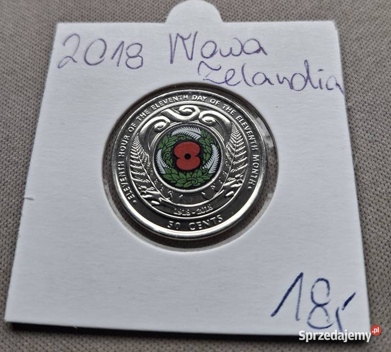 NOWA ZELANDIA50 CENTÓW2018 r ZAWIESZENIE BRONI W Legionowo