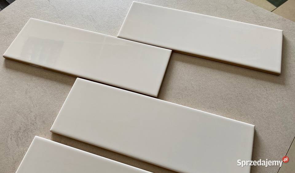 płytka ścienna 10x30 cegiełka biała połysk White Ściany i elewacje Zakopane