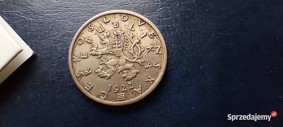 Stare monety 50 halerzy 1922 Czechosłowacja Numizmatyka podkarpackie Lesko