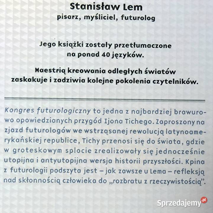 Stanisław Lem Kongres Futurologiczny Proza i poezja mazowieckie Warszawa