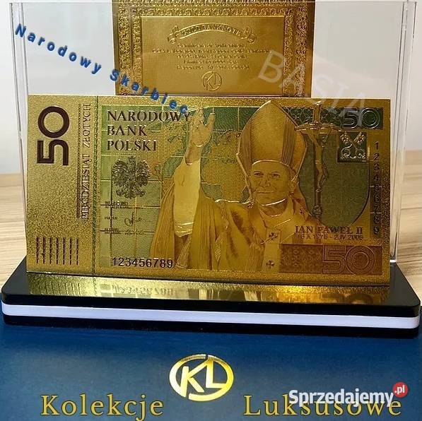 ZŁOTY BANKNOT 24 karat CERTYFIKAT śWIĘTY JAN śląskie sprzedam