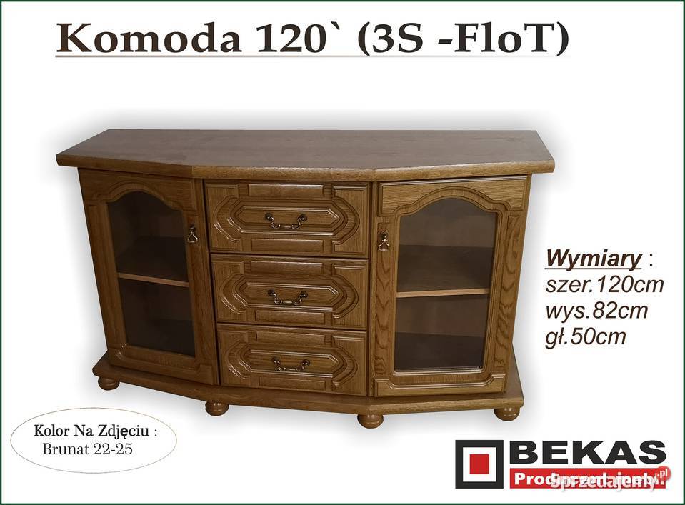 Nowa Stylowa Śliczna komoda 120 Orzech Włoski Płońsk
