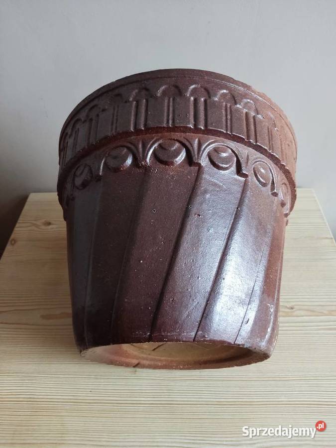 Donica doniczka duża ceramiczna gliniana fi 33 Głuchołazy sprzedam