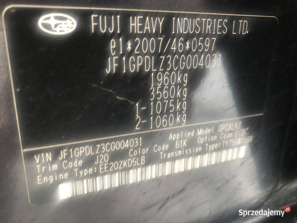 SUBARU XV 20 BOXER DIESEL okazja 327000km Przeworsk