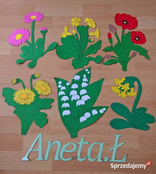 Dekoracje dwustronne okienne wiosenne z brystolu Garwolin