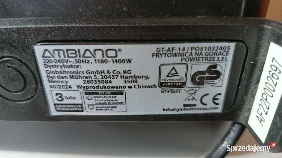Frytkownica niskotłuszczowa AMBIANO Katowice
