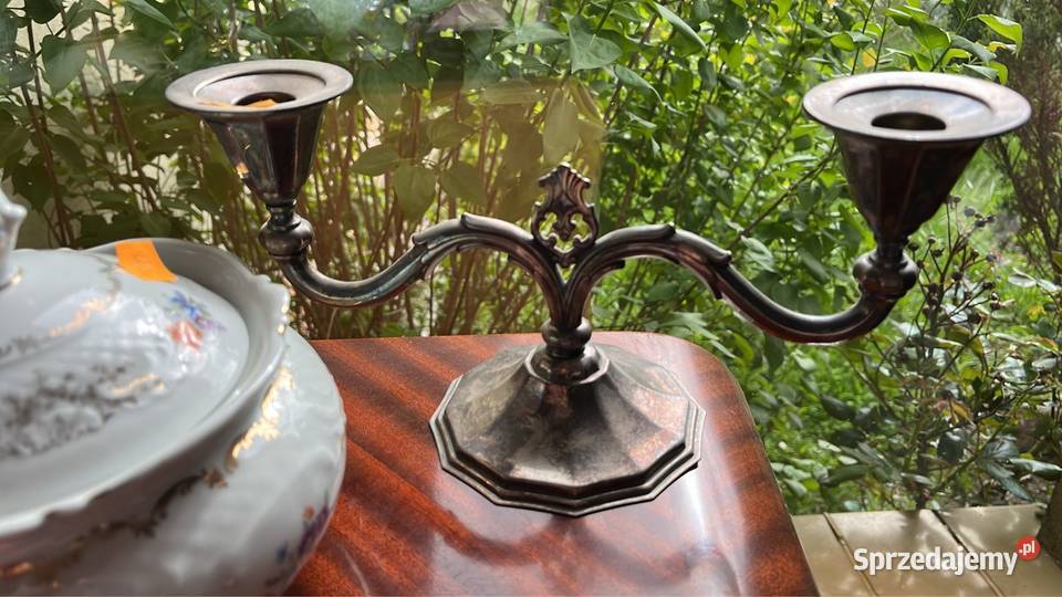 Świecznik Mosiądz i szkło Gdańsk