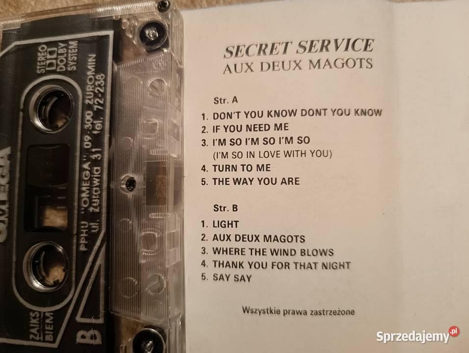 Kaseta magnetofonowa Secret Service Aux Deux Strzelce Opolskie