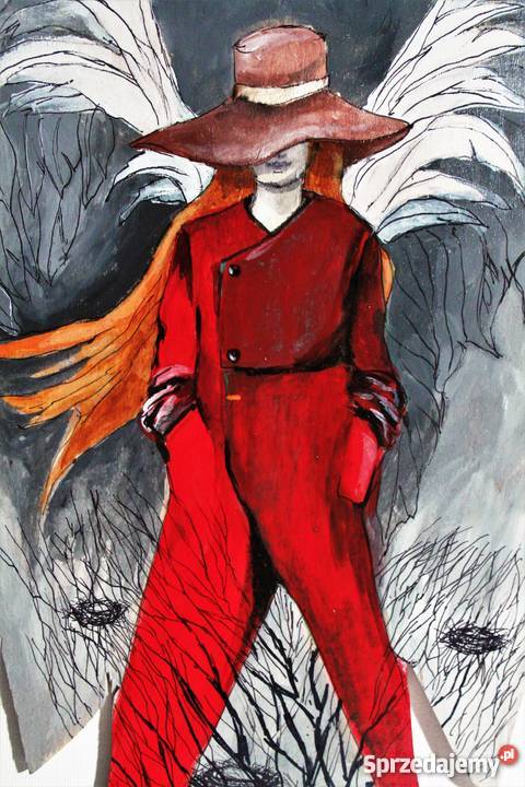 Obraz namalowany na drewnie Anioł przejścia śląskie Katowice