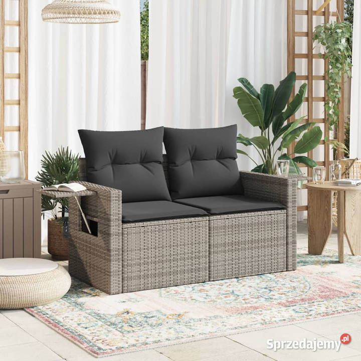 Sofa ogrodowa z poduszkami 2osobowa szara Warszawa sprzedam