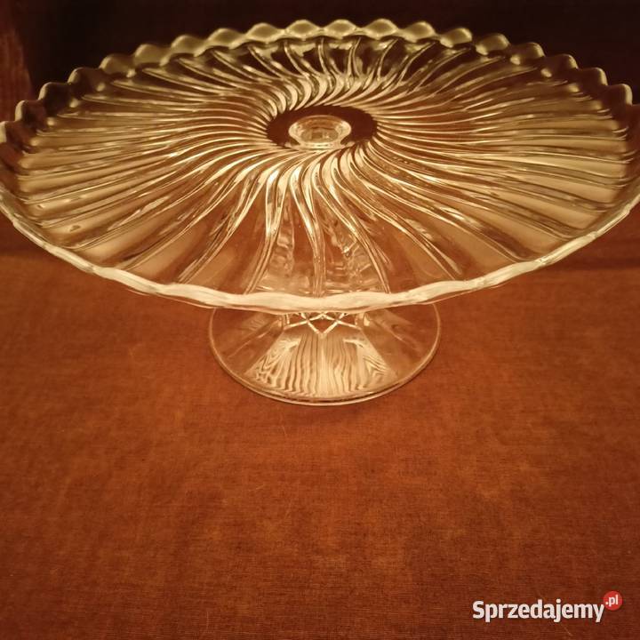 Piękna patera kryształowa na tort 325 Mikołów sprzedam