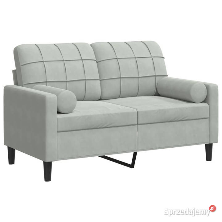 2osobowa sofa z poduszkami jasnoszara 120 Sofy i kanapy Warszawa
