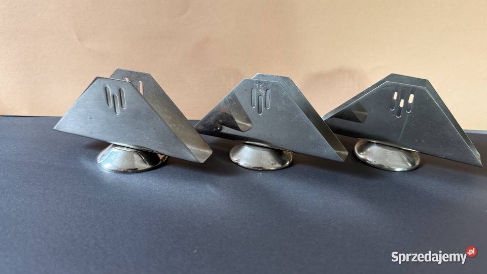 3 serwetniki metalowe vintage lubelskie