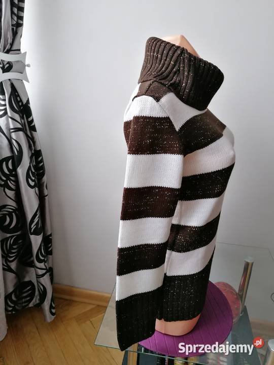 NOWY SWETER GOLF W PASY ZE ZŁOTĄ NITKĄ Łódź