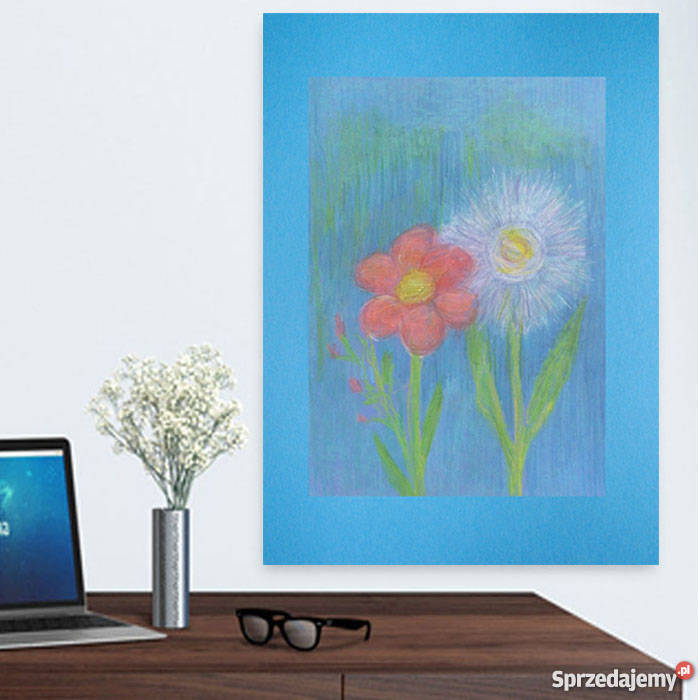 kwiaty obrazek do pokojupastele szkic Katowice