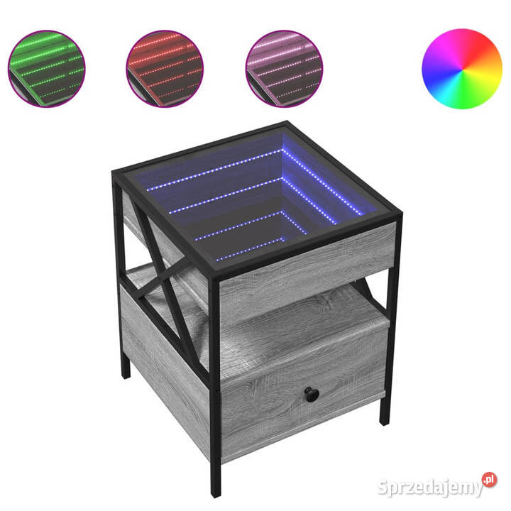 Stolik kawowy z LED Infinity szary dąb sonoma sprzedam