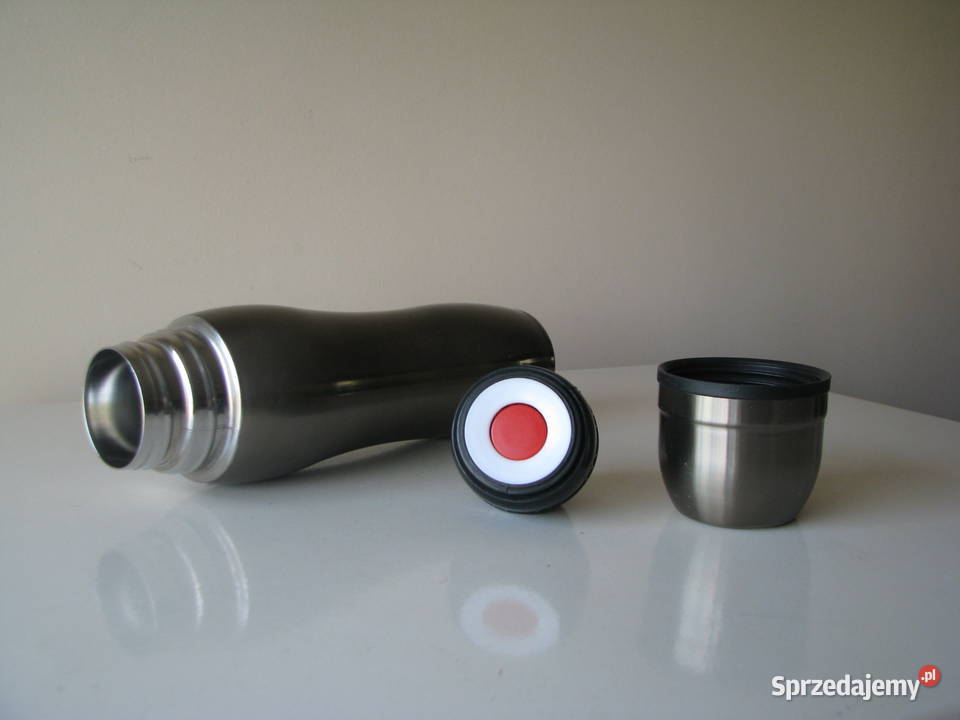 Mały stalowy termos turystyczny z kubkiem 04 l Pozostałe małopolskie Brzegi