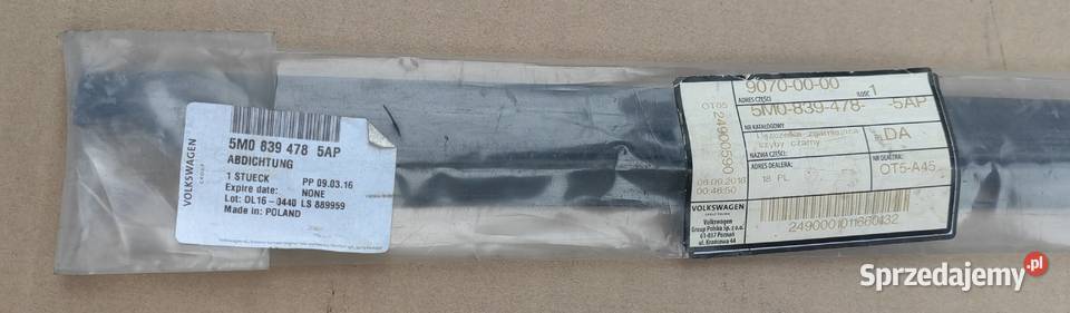 5M0839478 5AP VW Golf Plus uszczelka zgarniająca osobowe Rożnów