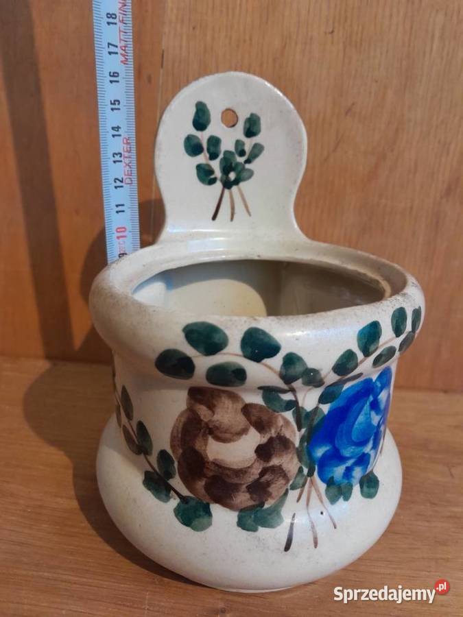 Stary zdobiony pojemnik na sól cukier zabytek Dąbrowa Górnicza