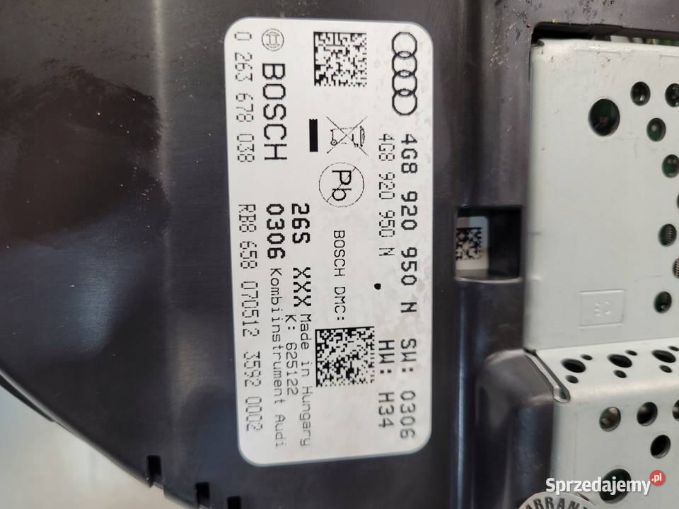 LICZNIK ZEGARY AUDI A6 C7 30 TDI 4G8920950N UK Przystajń