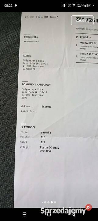 Szafa z lustrem Szafy i garderoby Jaworzno