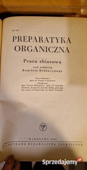 Preparatyka organiczna 1954 Państwowe