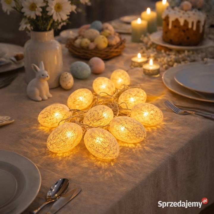 Bawełniane Jajka Wielkanocne Led Biały Starokrzepice sprzedam