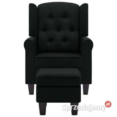 vidaXL Fotel z podnóżkiem czarny tapicerowany Warszawa