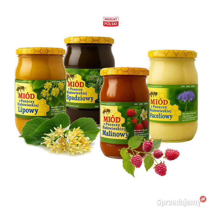 Miod wielokwiatowy naturalny z własnej pasieki łódzkie