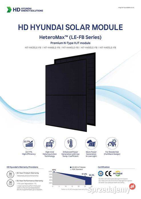 Panel fotowoltaiczny Hyundai Solar HiTH455LEFBZB