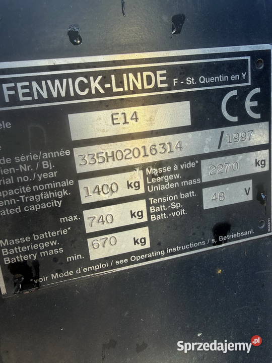 wózek widłowy elektryczny LINDE E14 wolny skok Motoryzacja Działoszyn