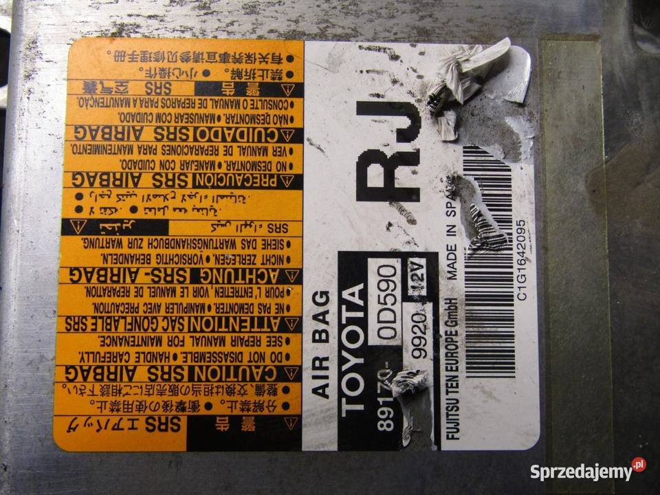 SENSOR MODUŁ PODUSZEK POWIETRZNYCH AIRBAG TOYOTA osobowe