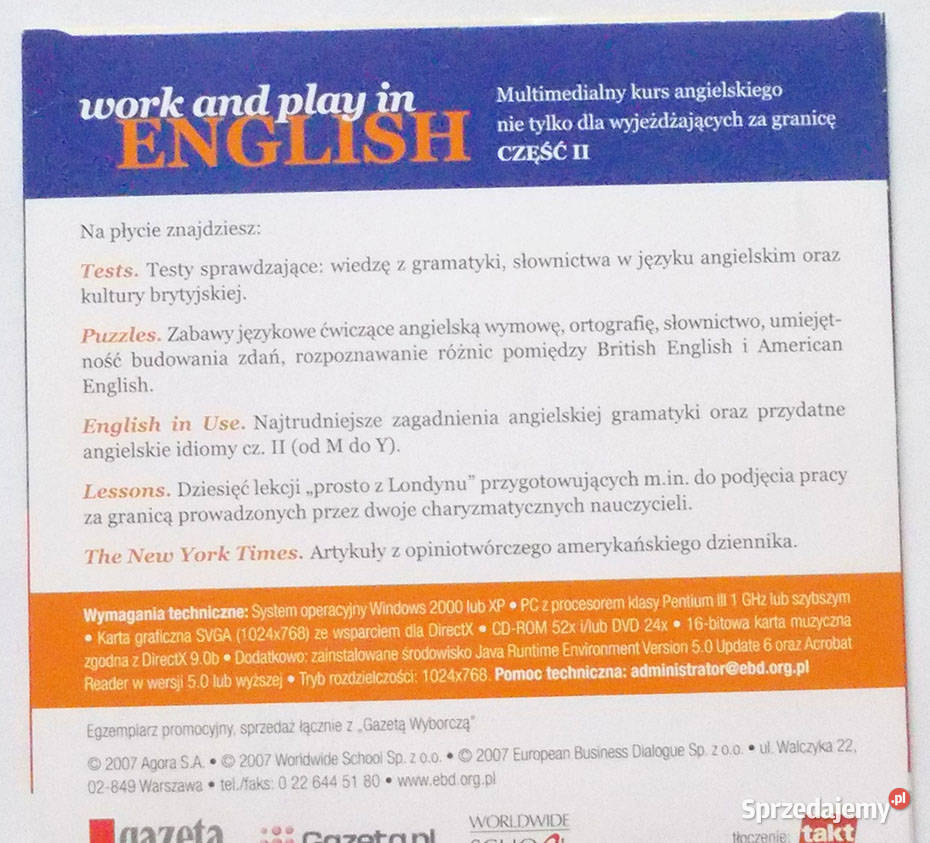 język angielski płyta cd work and play in Szczecin