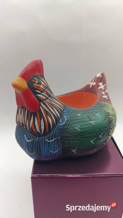Figurka ceramiczna kury ręcznie malowana Zamość
