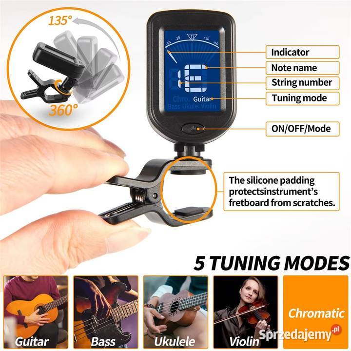 STROIK DO GITARY SKRZYPIEC UKULELE ITP TUNER Płock