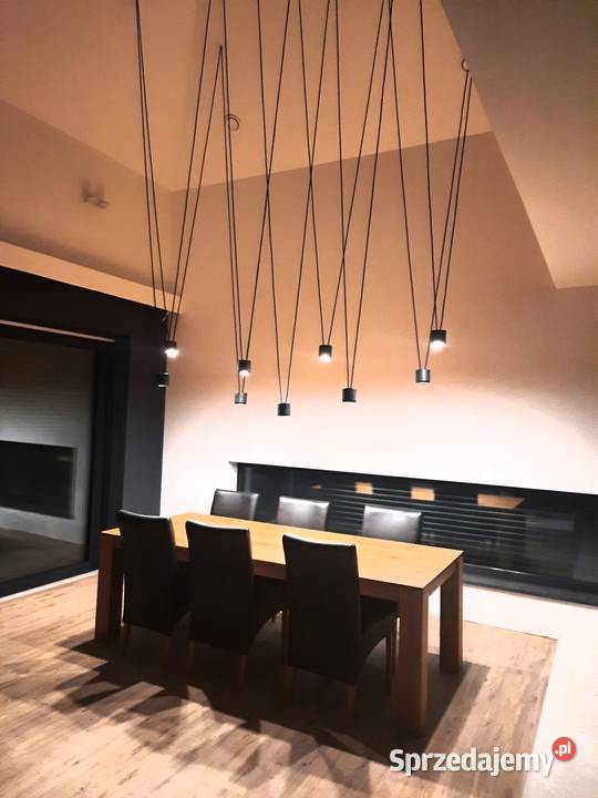 salon z antresolą długa lampa wisząca LUKLIGHT Lampy wiszące Rzeszów