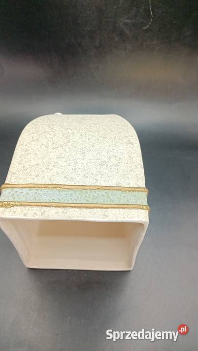 Ceramiczna doniczka osłonka z błyszczącymi Zamość