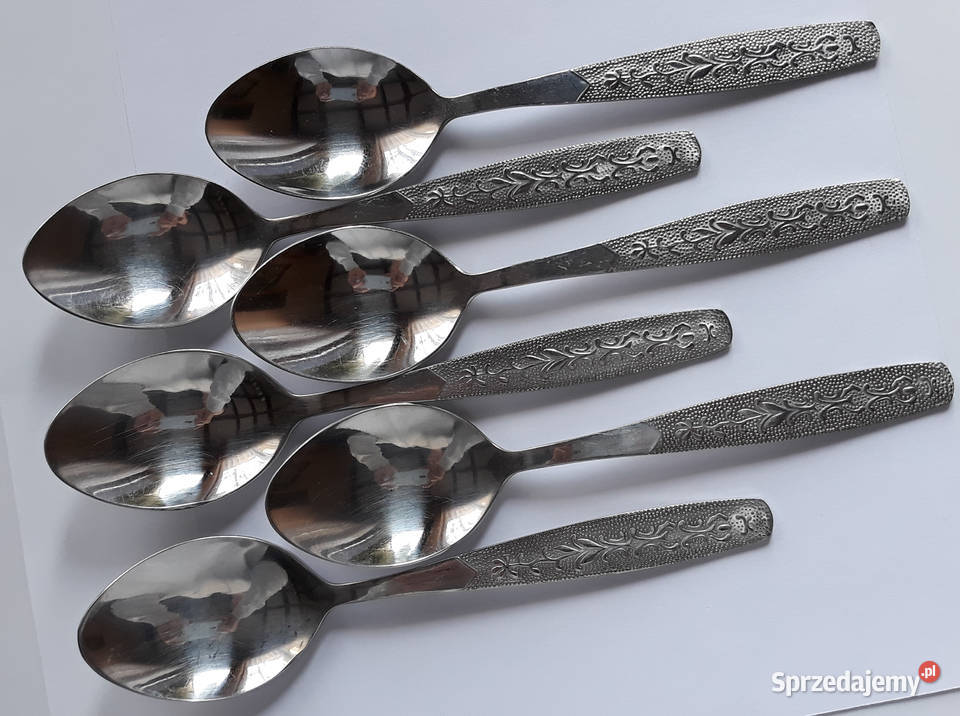 Łyżki obiadowe 1 ROŚLINNY Gerlach sztućce PRL Sztućce śląskie Dąbrowa Górnicza