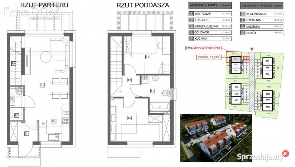 Dom bliźniak 67m2 Kraków Mirosława Krzyżańskiego Liczba pokoi 3 Sprzedaż