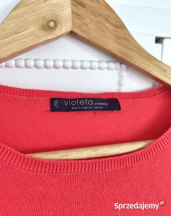 Sweter oversize Mango Violeta koralowy Rozmiar 42(XL)