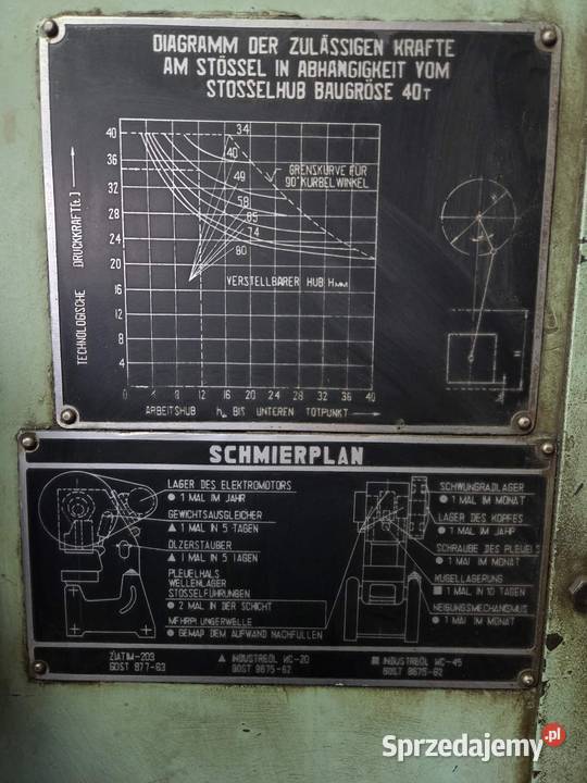 Prasa Mimośrodowa KD2326 40 ton 1971 ZSRR sprzedam