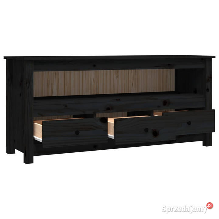Szafka pod TV czarna 114x35x52 lite drewno Warszawa